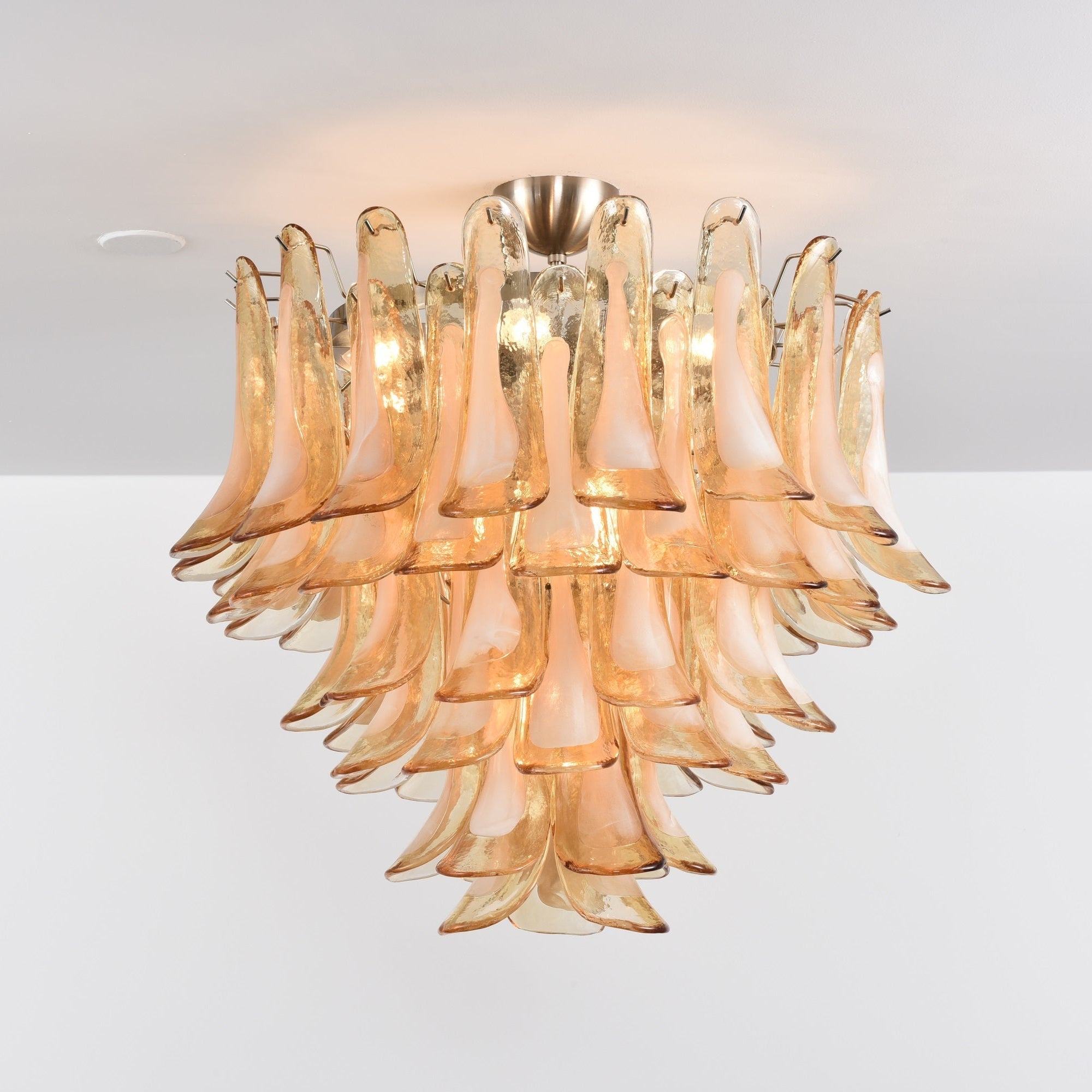 Aurora Ceiling Lamp Amber Petal Glass Layered Vintage - Letslighting