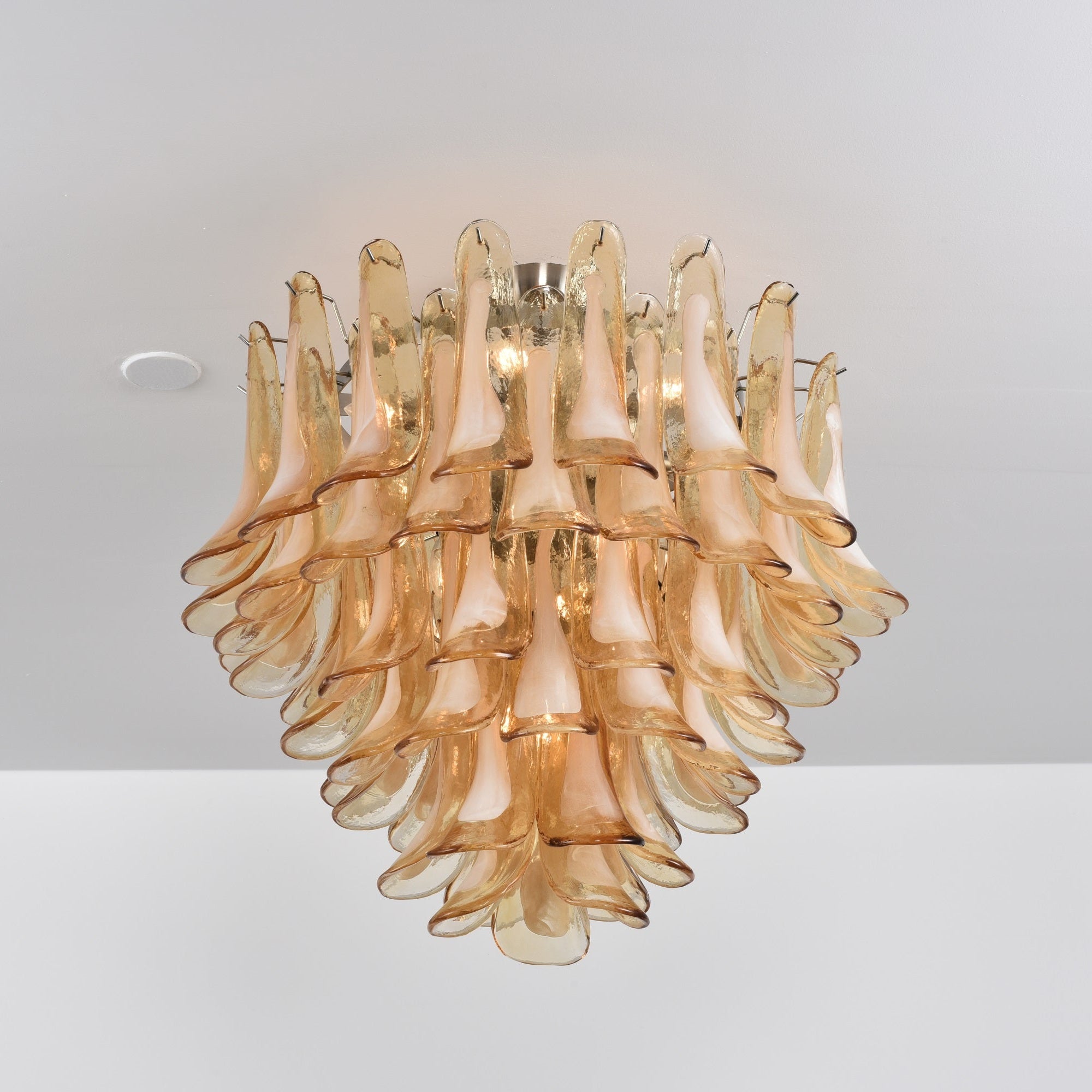 Aurora Ceiling Lamp Amber Petal Glass Layered Vintage - Letslighting