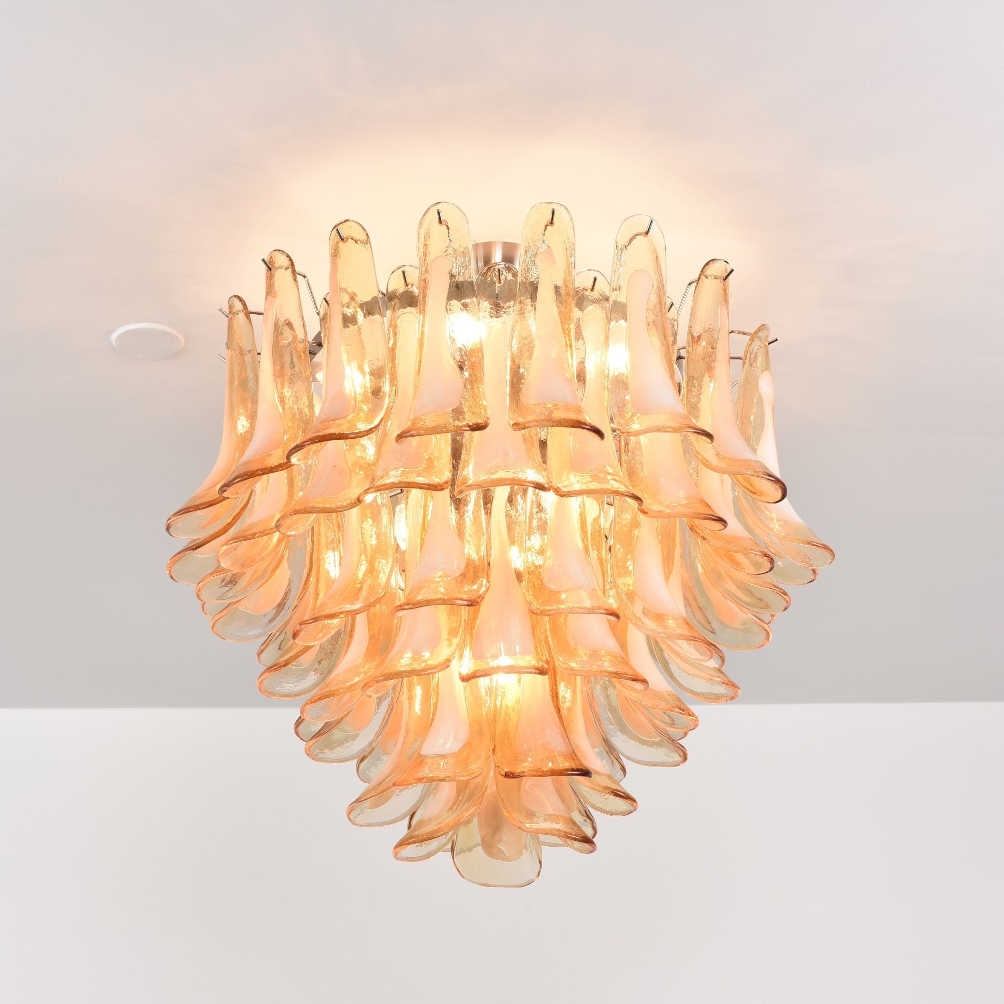 Aurora Ceiling Lamp Amber Petal Glass Layered Vintage - Letslighting