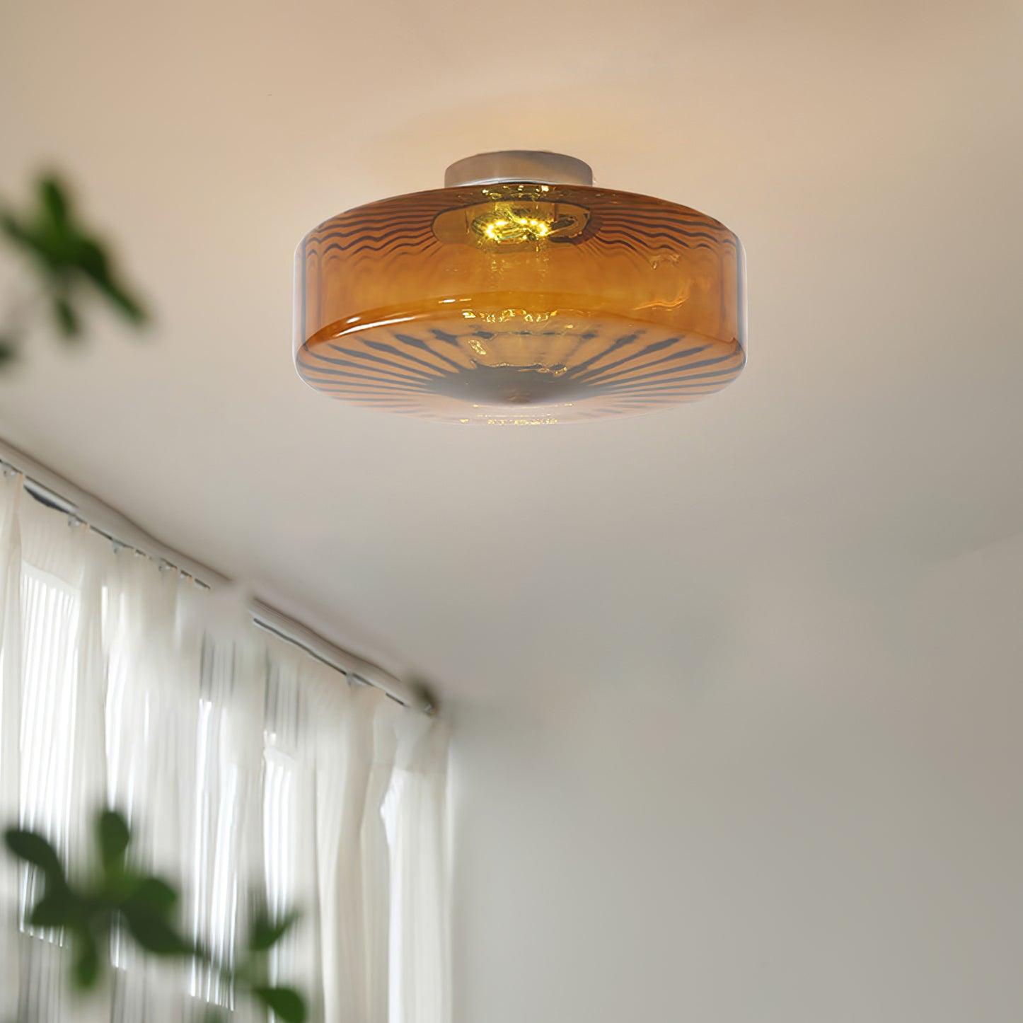 Valentina Amber Glass Ceiling Light - Letslighting