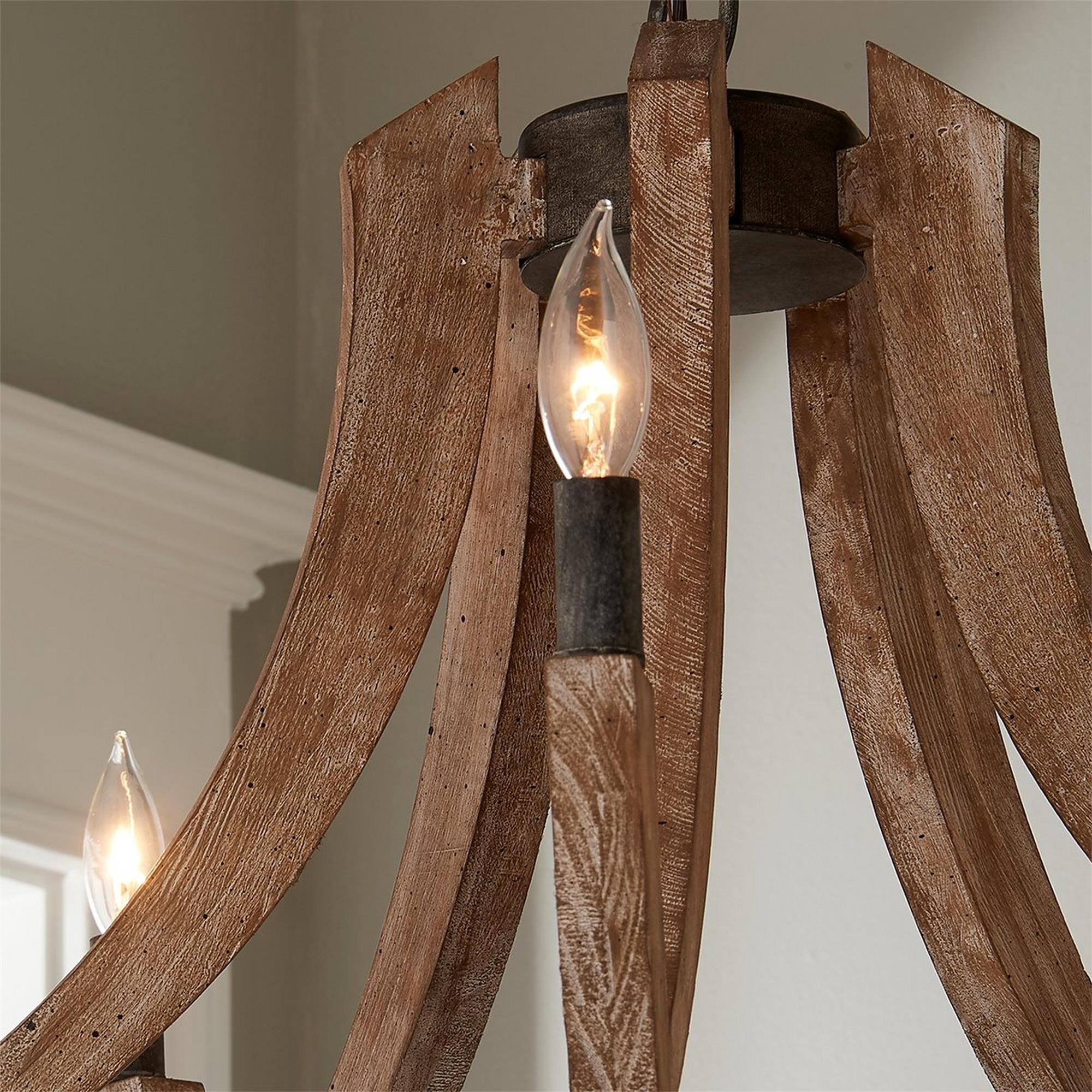 Vintage Wood Lantern Pendant Light - Letslighting