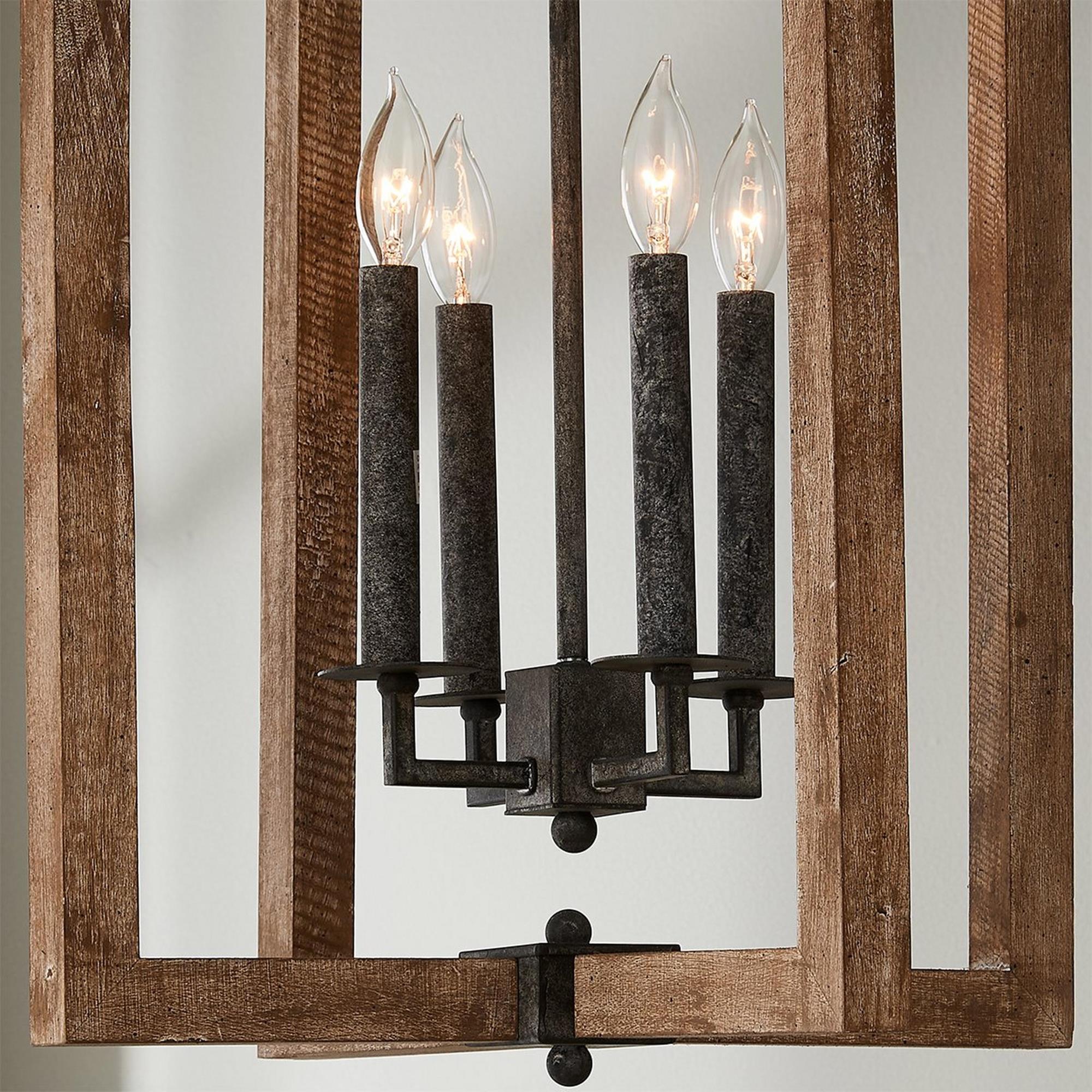 Vintage Wood Lantern Pendant Light - Letslighting