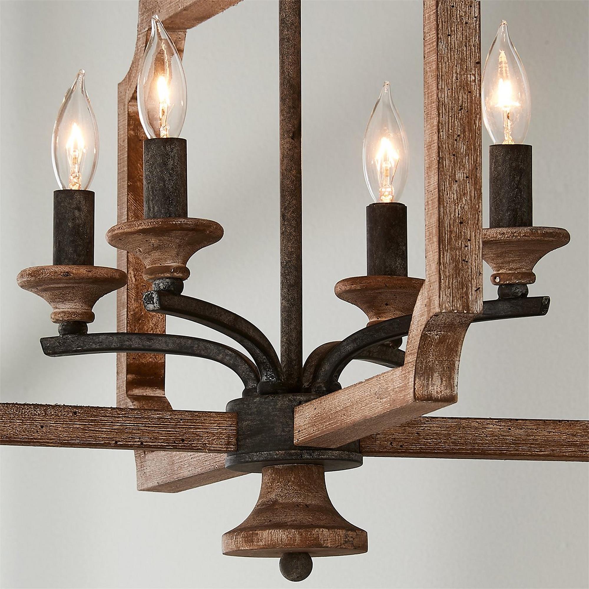 Vintage Wood Lantern Pendant Light - Letslighting
