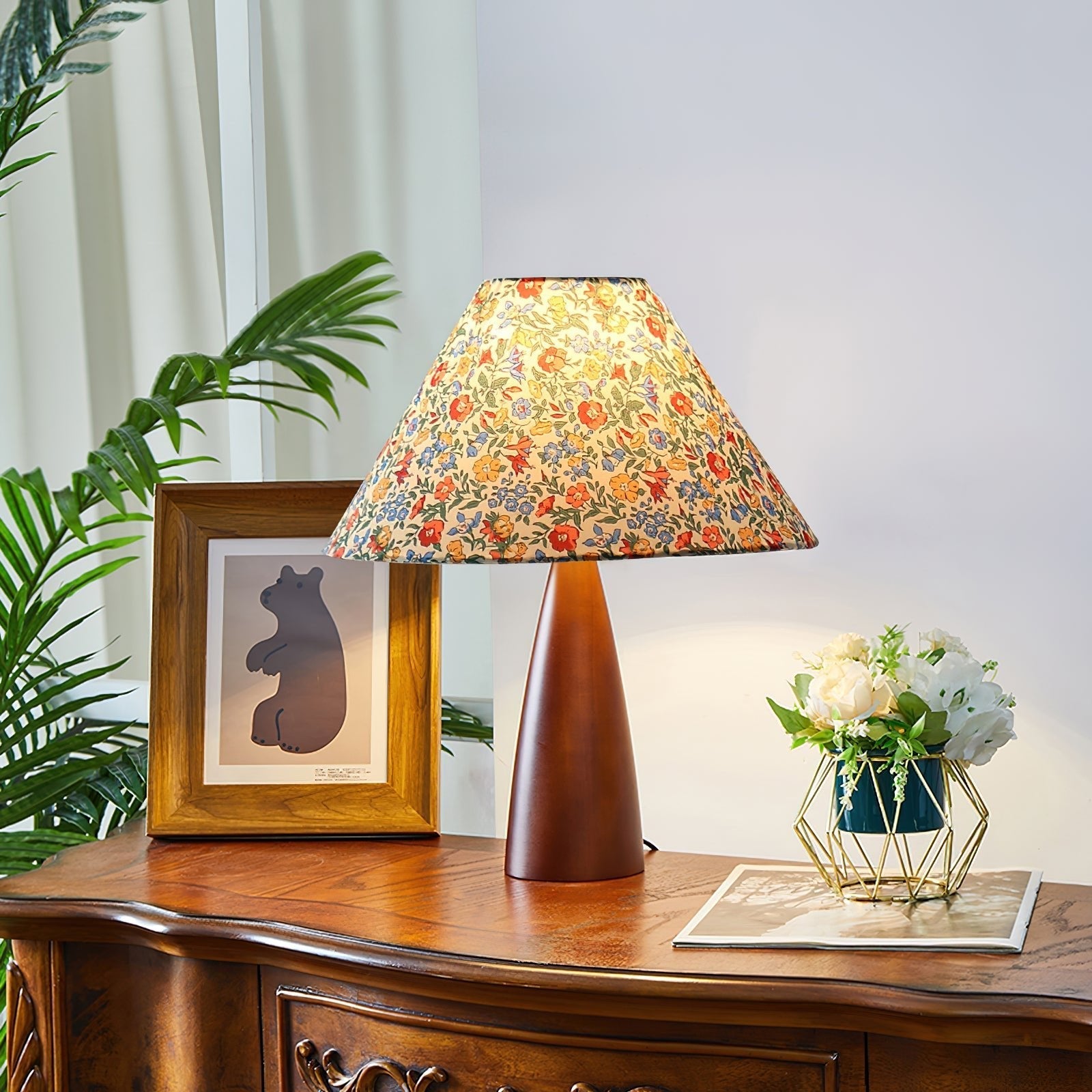 Candice Vintage Wood Table Lamp - Letslighting