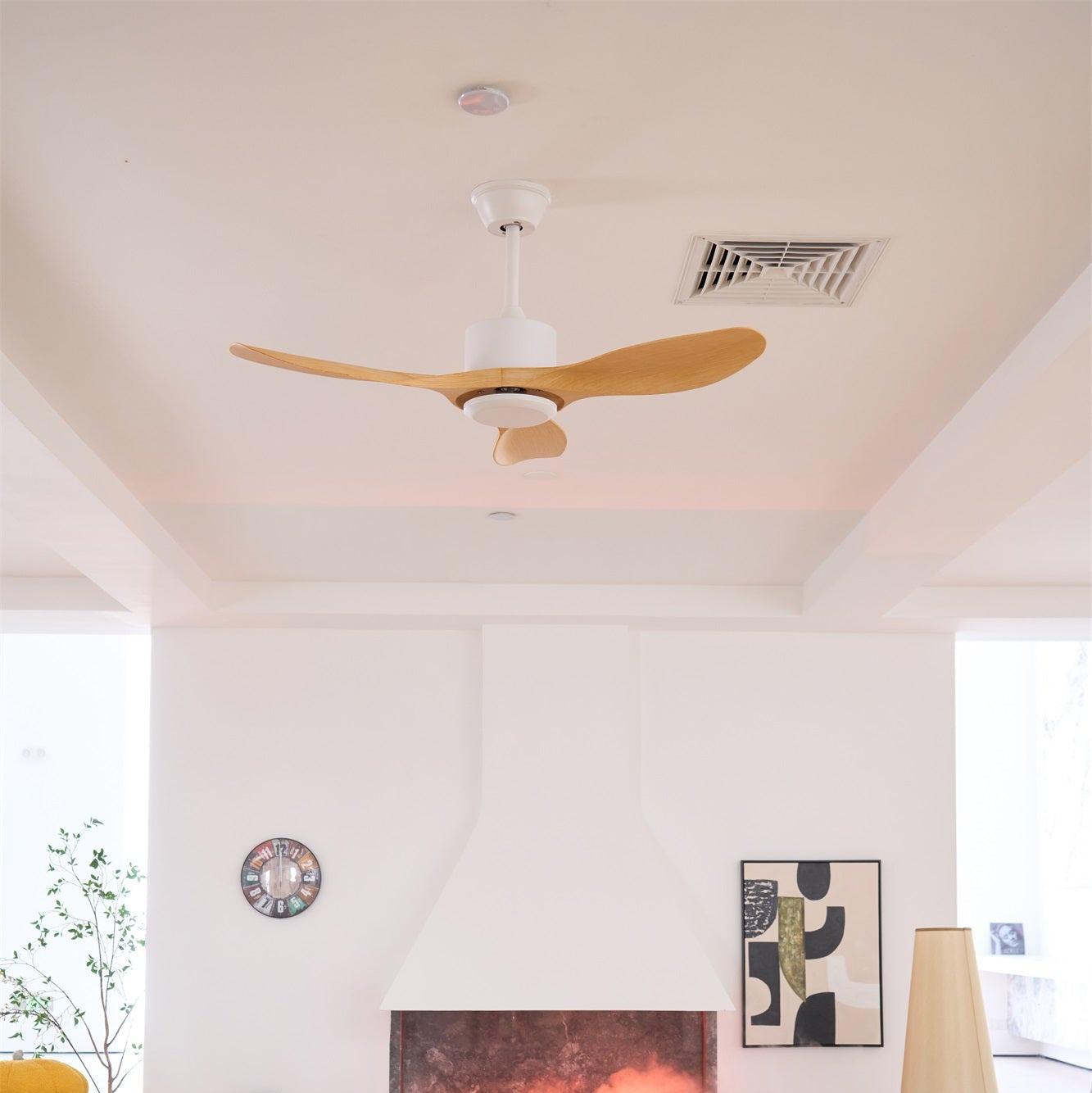 Arlo Minimalist Wood Ceiling Fan Light - Letslighting