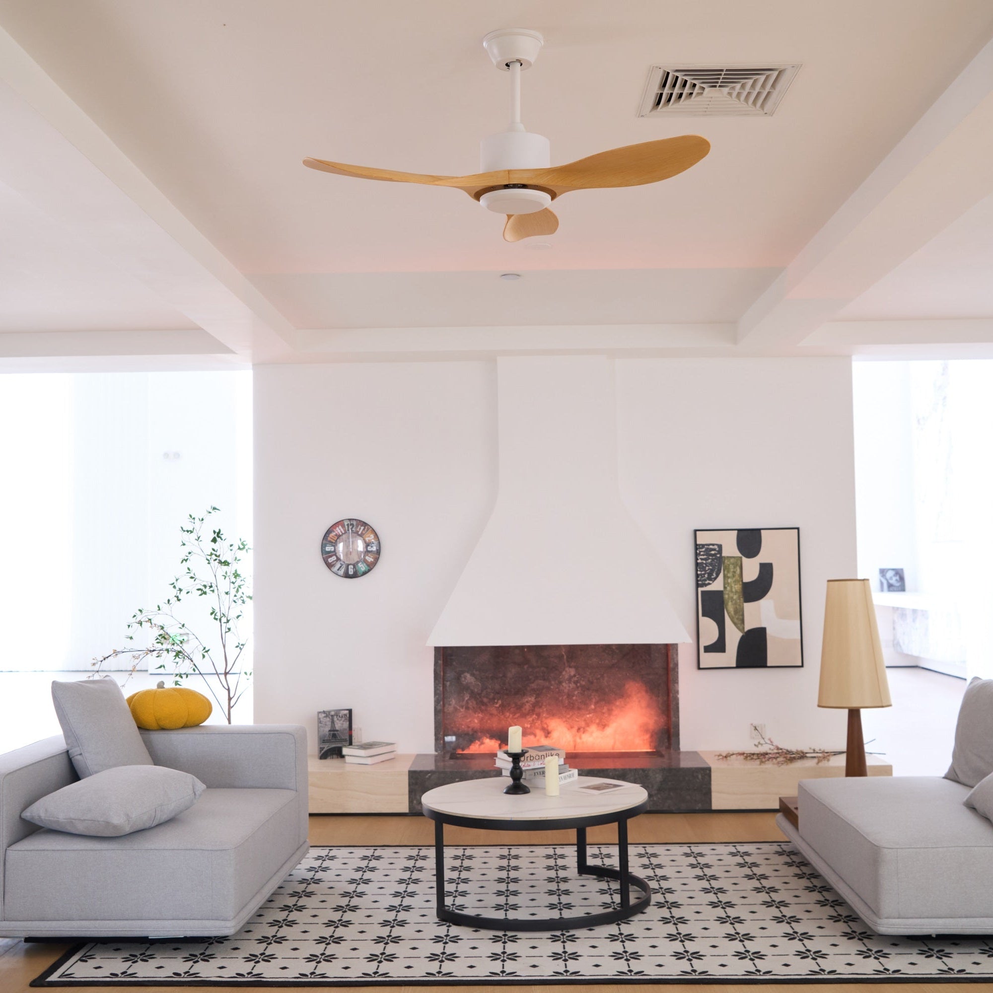 Arlo Minimalist Wood Ceiling Fan Light - Letslighting