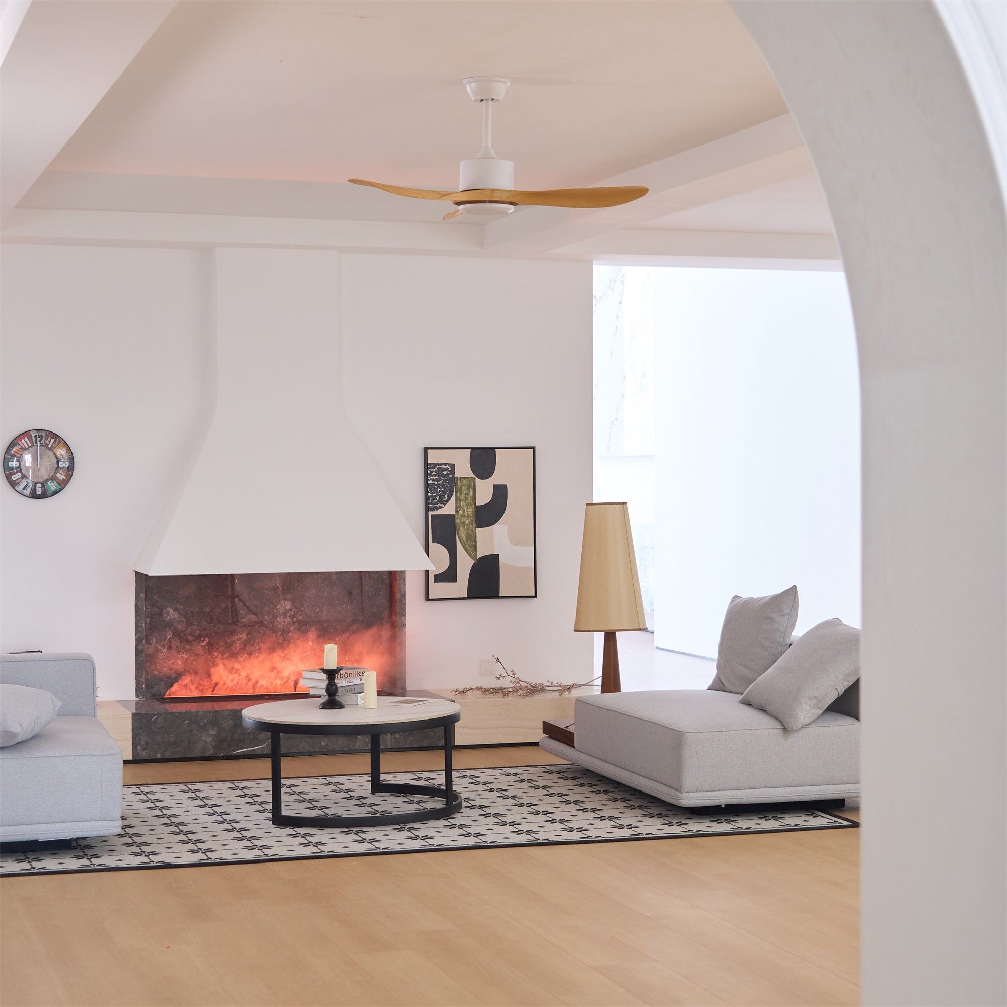 Arlo Minimalist Wood Ceiling Fan Light - Letslighting
