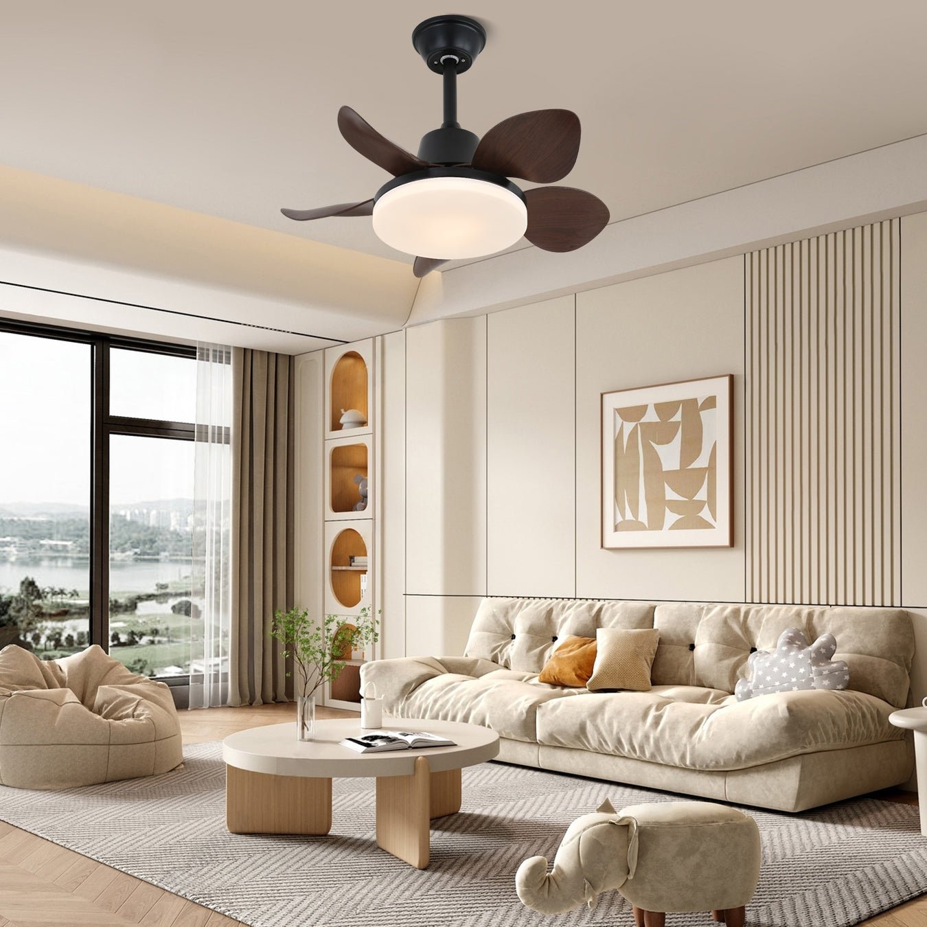 Veyra Modern Wood Ceiling Fan Light - Letslighting