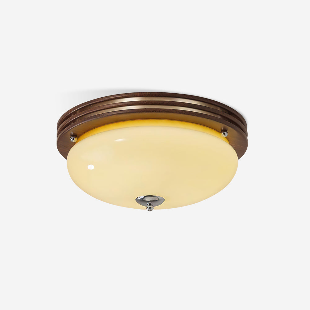 Povio Metal & Glass Flush Mount Ceiling Light - Letslighting
