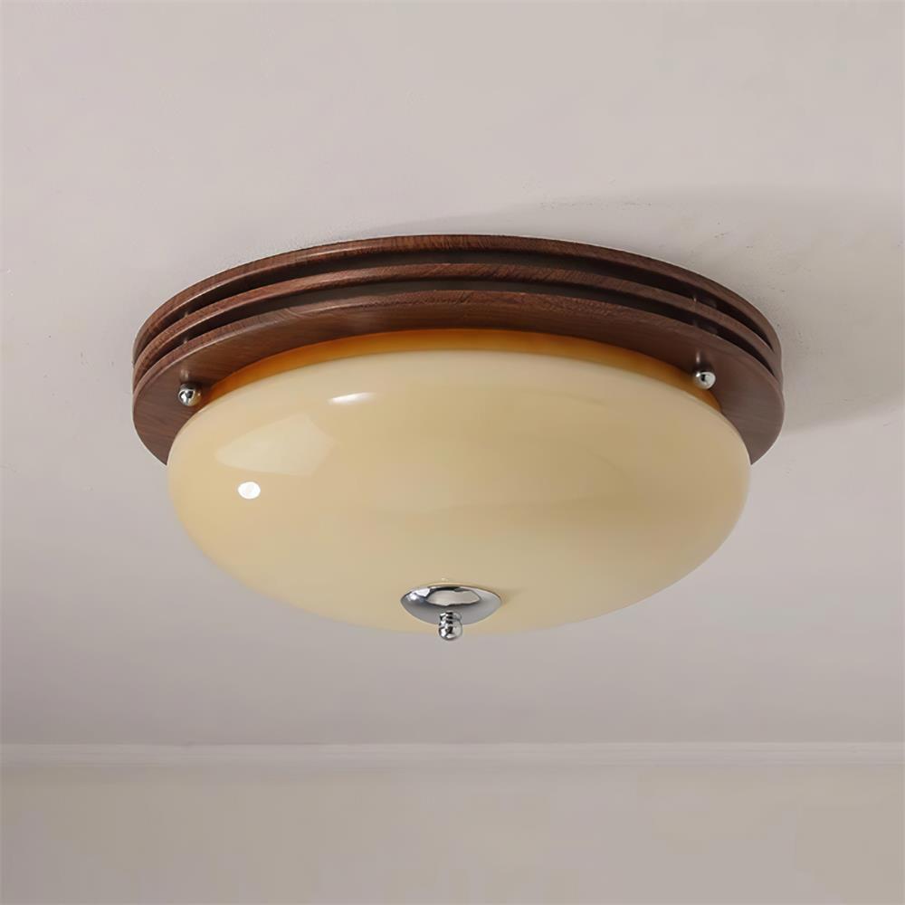 Povio Metal & Glass Flush Mount Ceiling Light - Letslighting