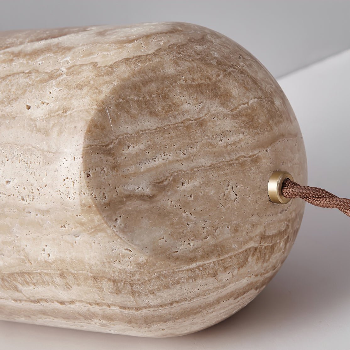 Mysilarae Tapered Block Travertine Table Lamp - Letslighting