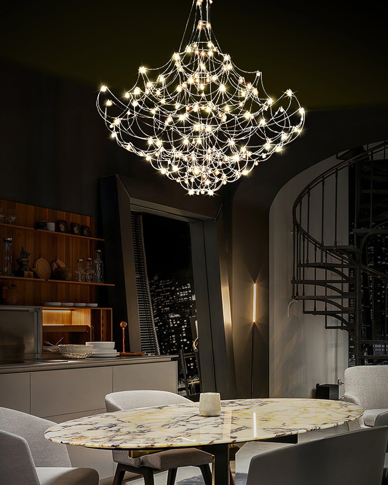 Lustra Chandelier Stainless Steel Wire Firefly - Letslighting