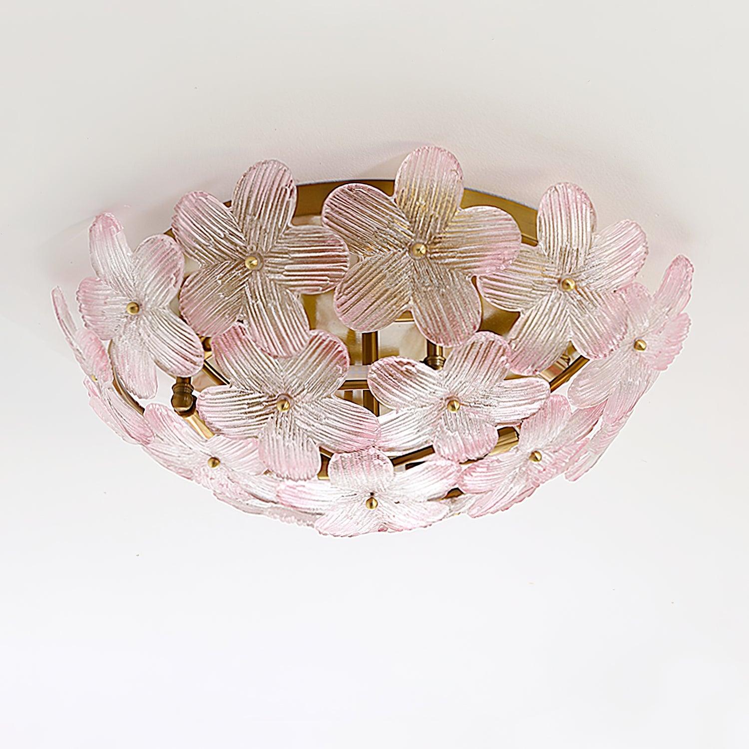 Anan Floral Ceiling Light Blush Glass - Letslighting