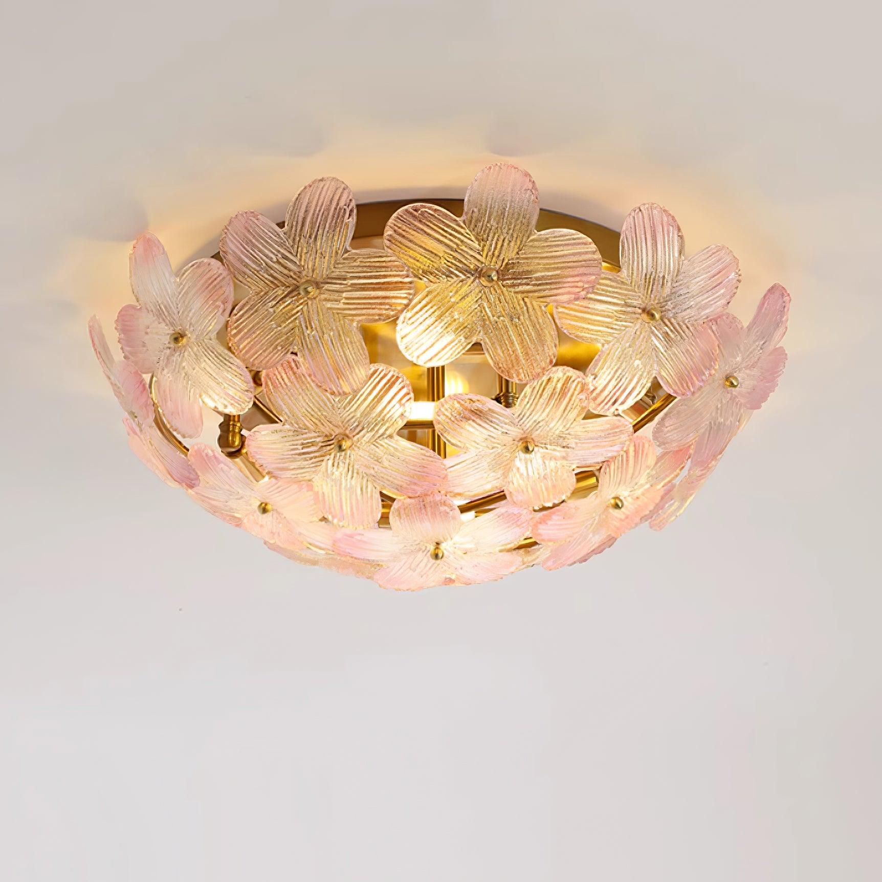 Anan Floral Ceiling Light Blush Glass - Letslighting