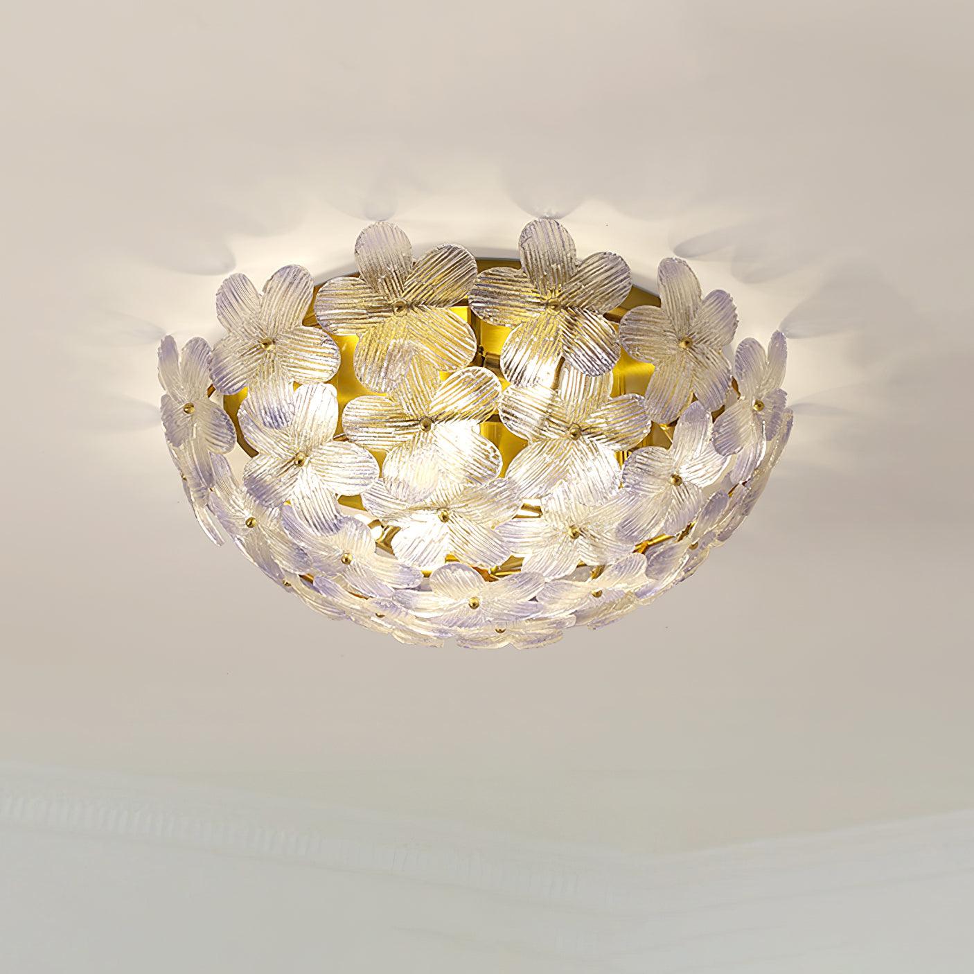 Anan Ceiling Lamp Glass Petal Wreath Romantic - Letslighting