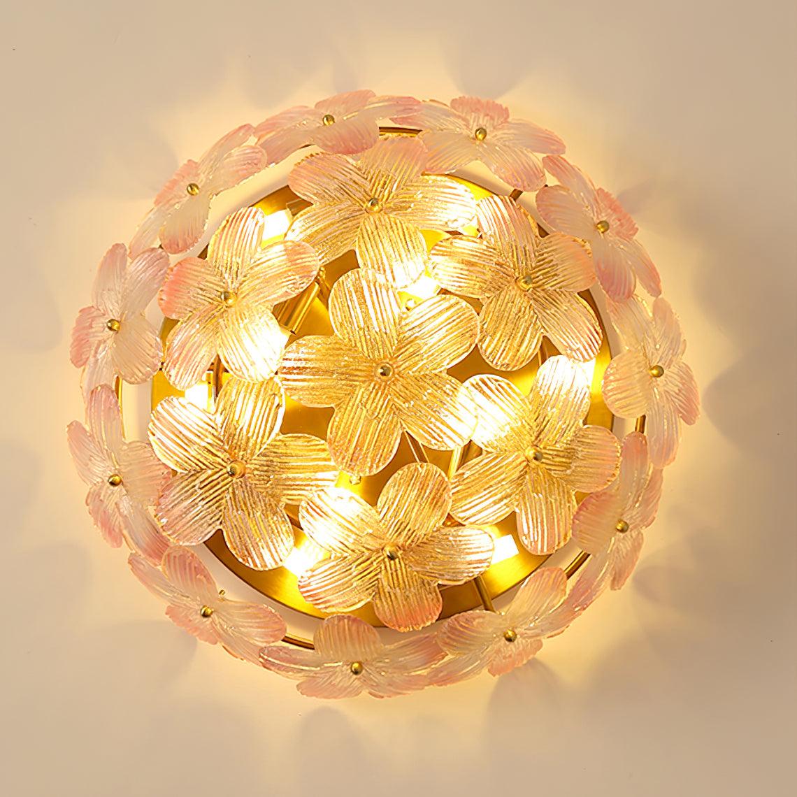 Anan Floral Ceiling Light Blush Glass - Letslighting