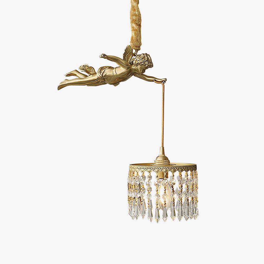 Calytra Brass & Crystal Artistic Pendant Light - Letslighting