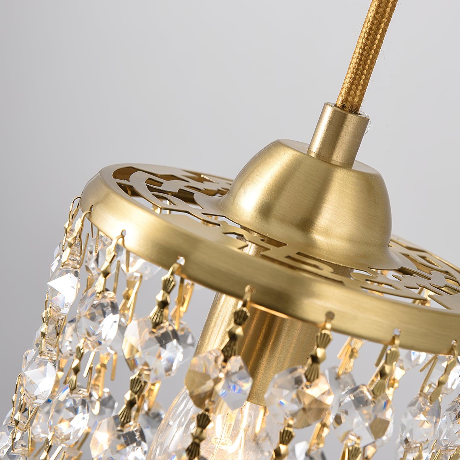 Calytra Brass & Crystal Artistic Pendant Light - Letslighting