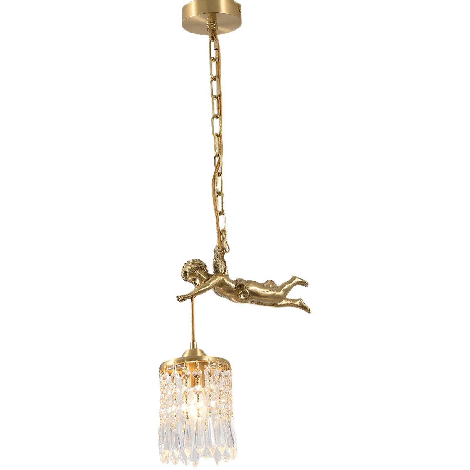 Calytra Brass & Crystal Artistic Pendant Light - Letslighting