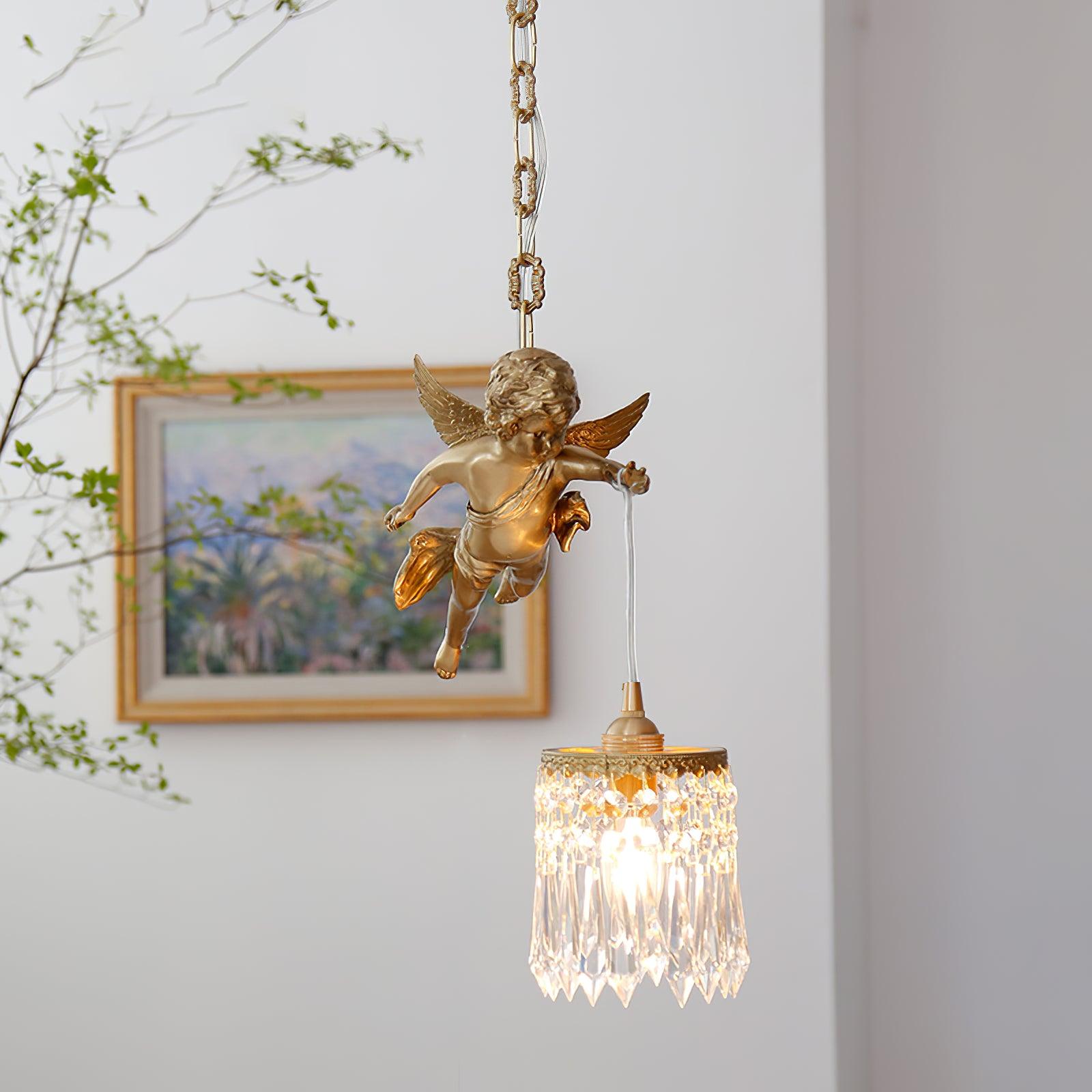 Calytra Brass & Crystal Artistic Pendant Light - Letslighting