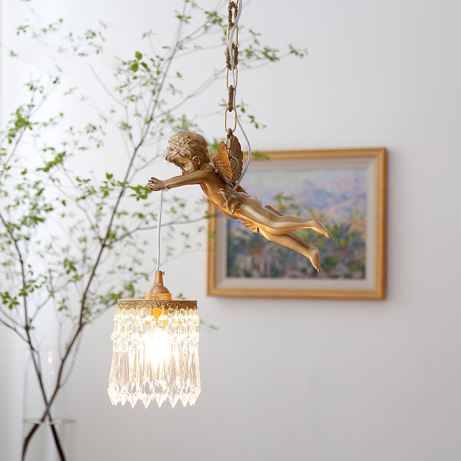 Calytra Brass & Crystal Artistic Pendant Light - Letslighting
