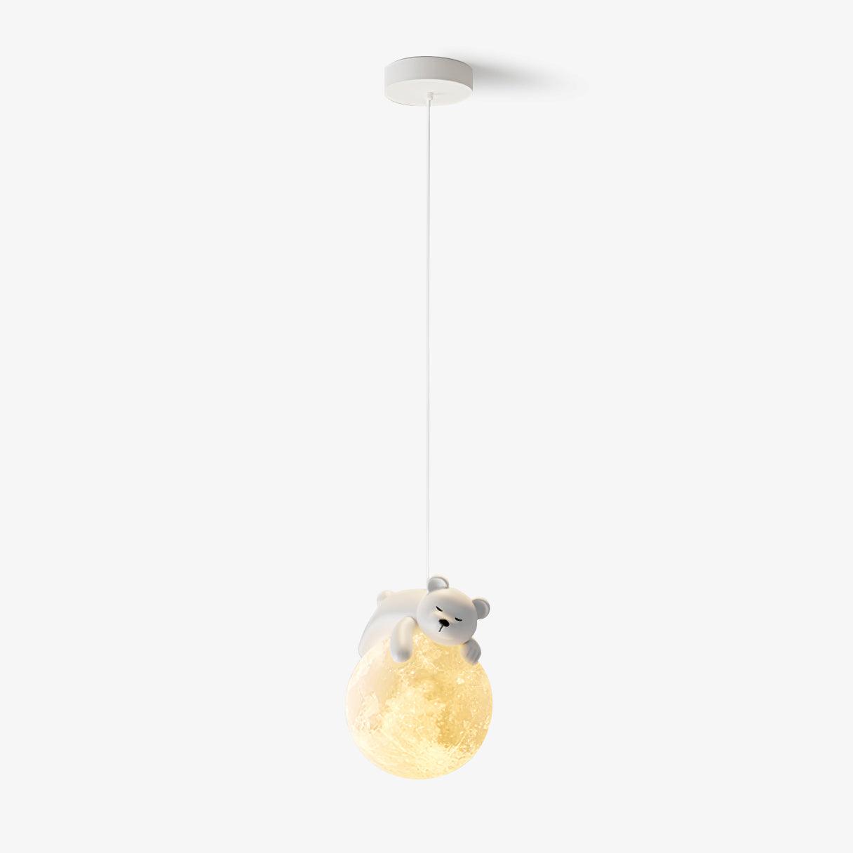 Lustra Pendant Lamp Bear Moon for Children's Room - Letslighting