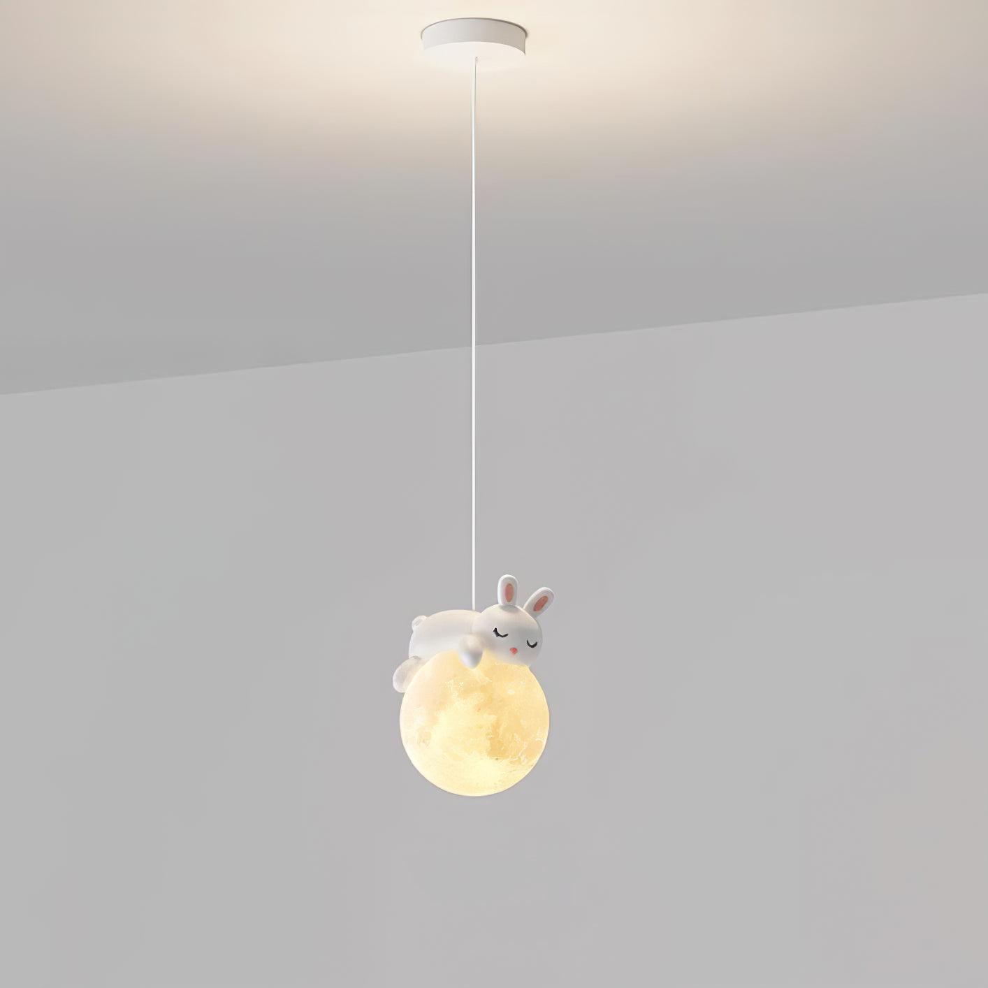 Lustra Pendant Lamp Bear Moon for Children's Room - Letslighting