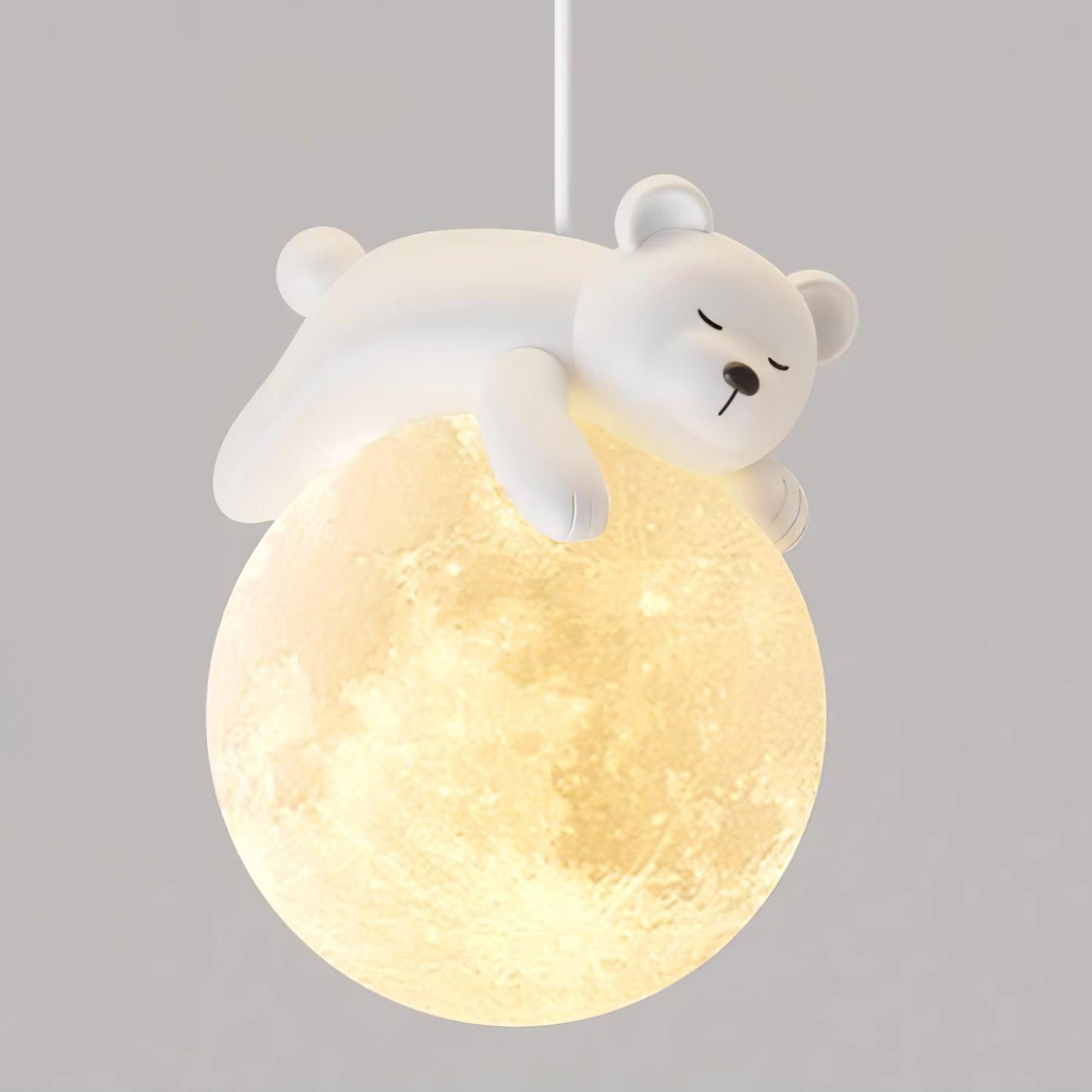 Lustra Pendant Lamp Bear Moon for Children's Room - Letslighting
