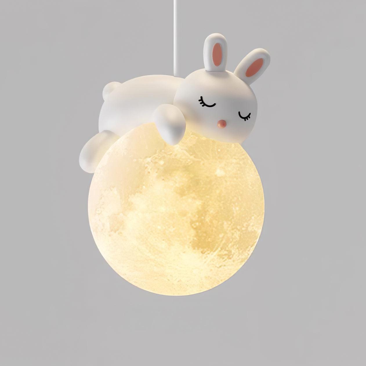 Lustra Pendant Lamp Bear Moon for Children's Room - Letslighting