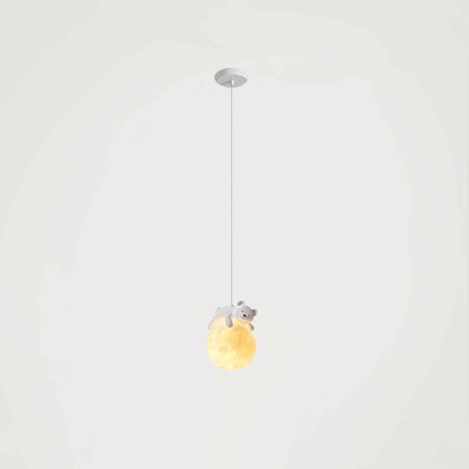 Lustra Pendant Lamp Bear Moon for Children's Room - Letslighting