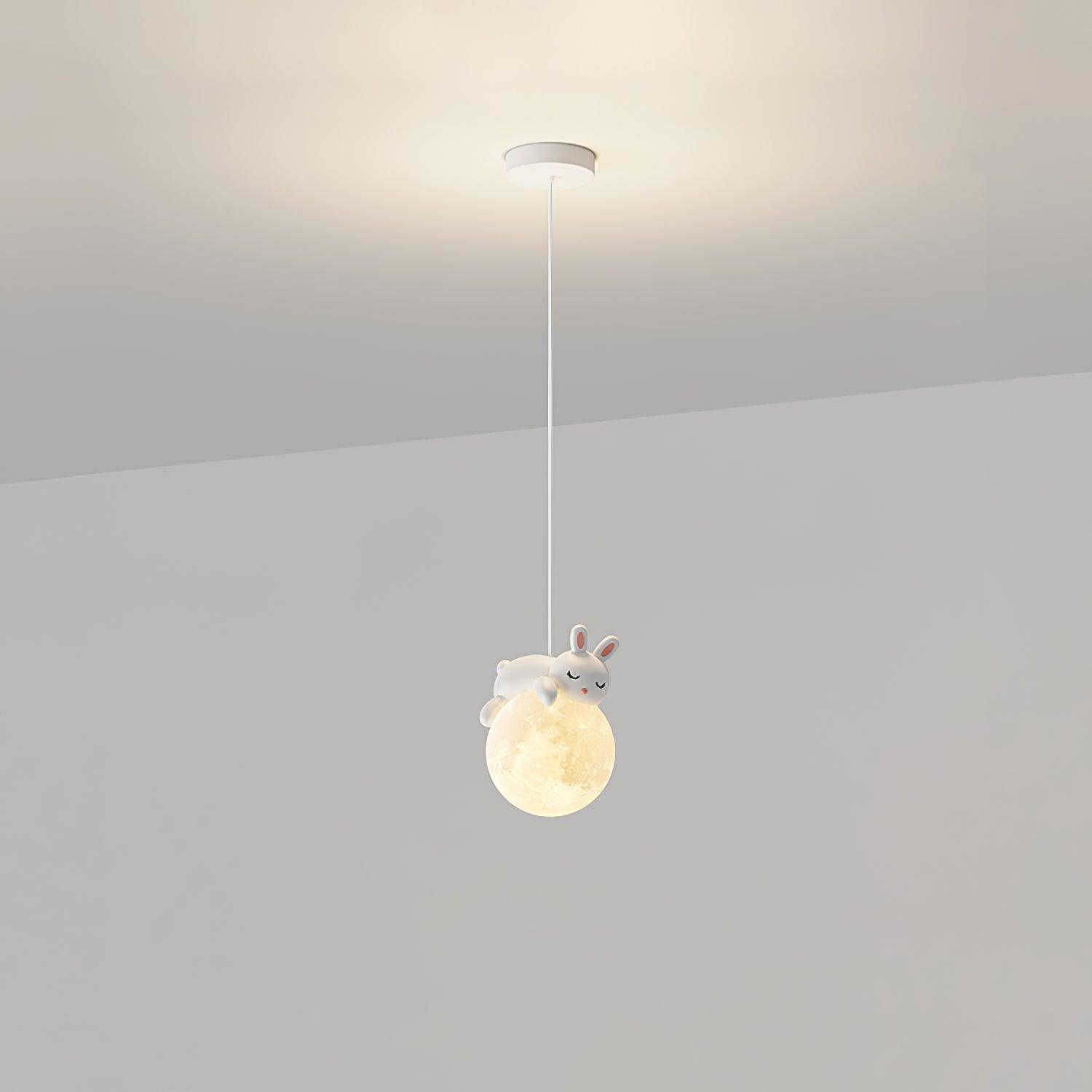 Lustra Pendant Lamp Bear Moon for Children's Room - Letslighting