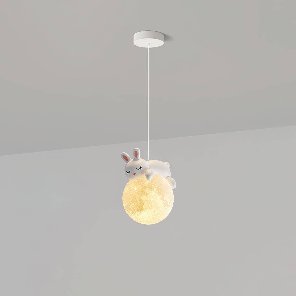 Lustra Pendant Lamp Bear Moon for Children's Room - Letslighting