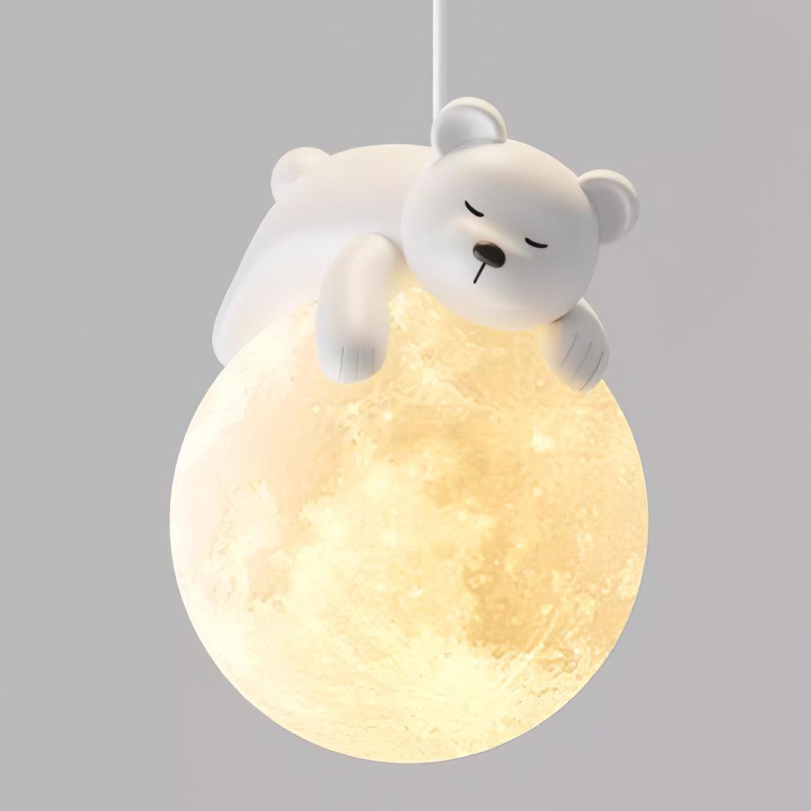 Lustra Pendant Lamp Bear Moon for Children's Room - Letslighting