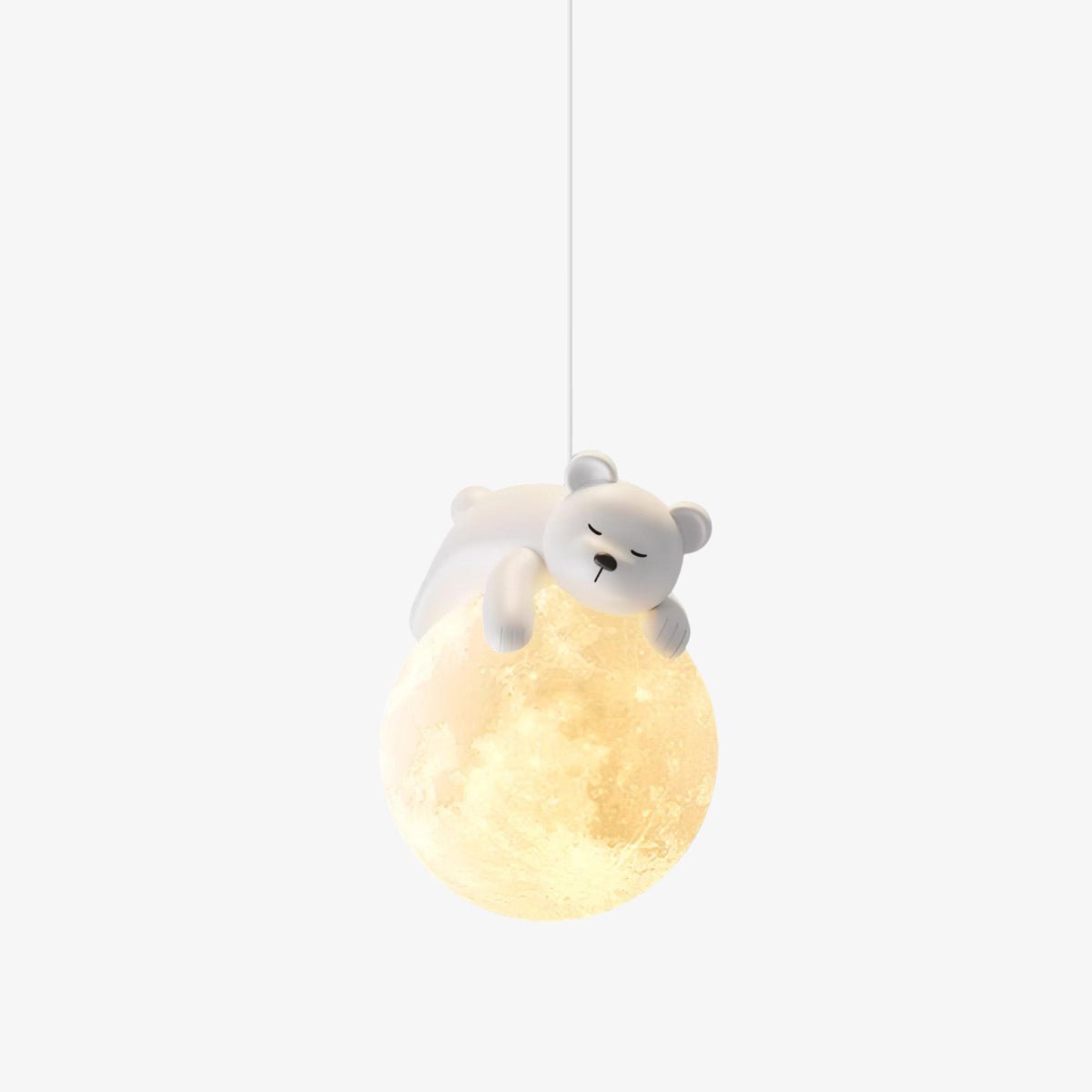 Lustra Pendant Lamp Bear Moon for Children's Room - Letslighting