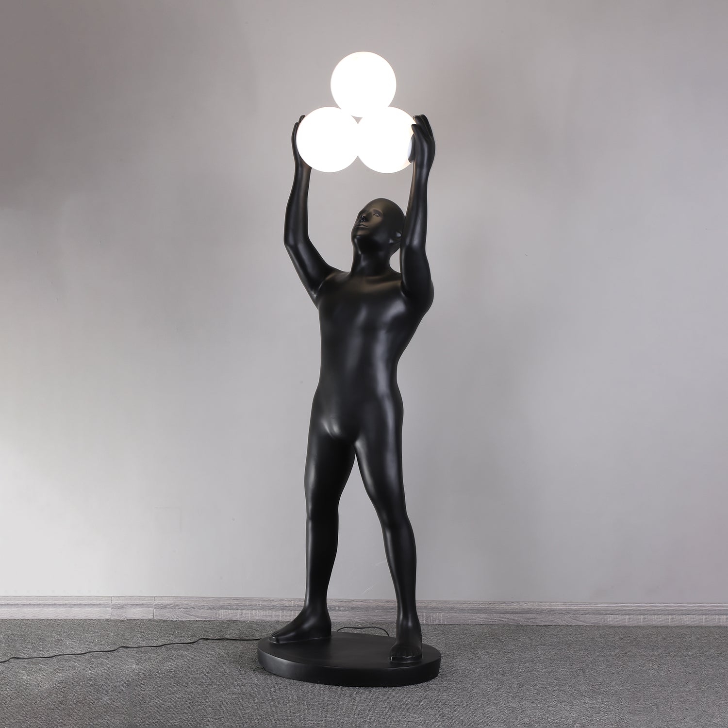 Eurshaia Sculptural Black Floor Lamp - Letslighting