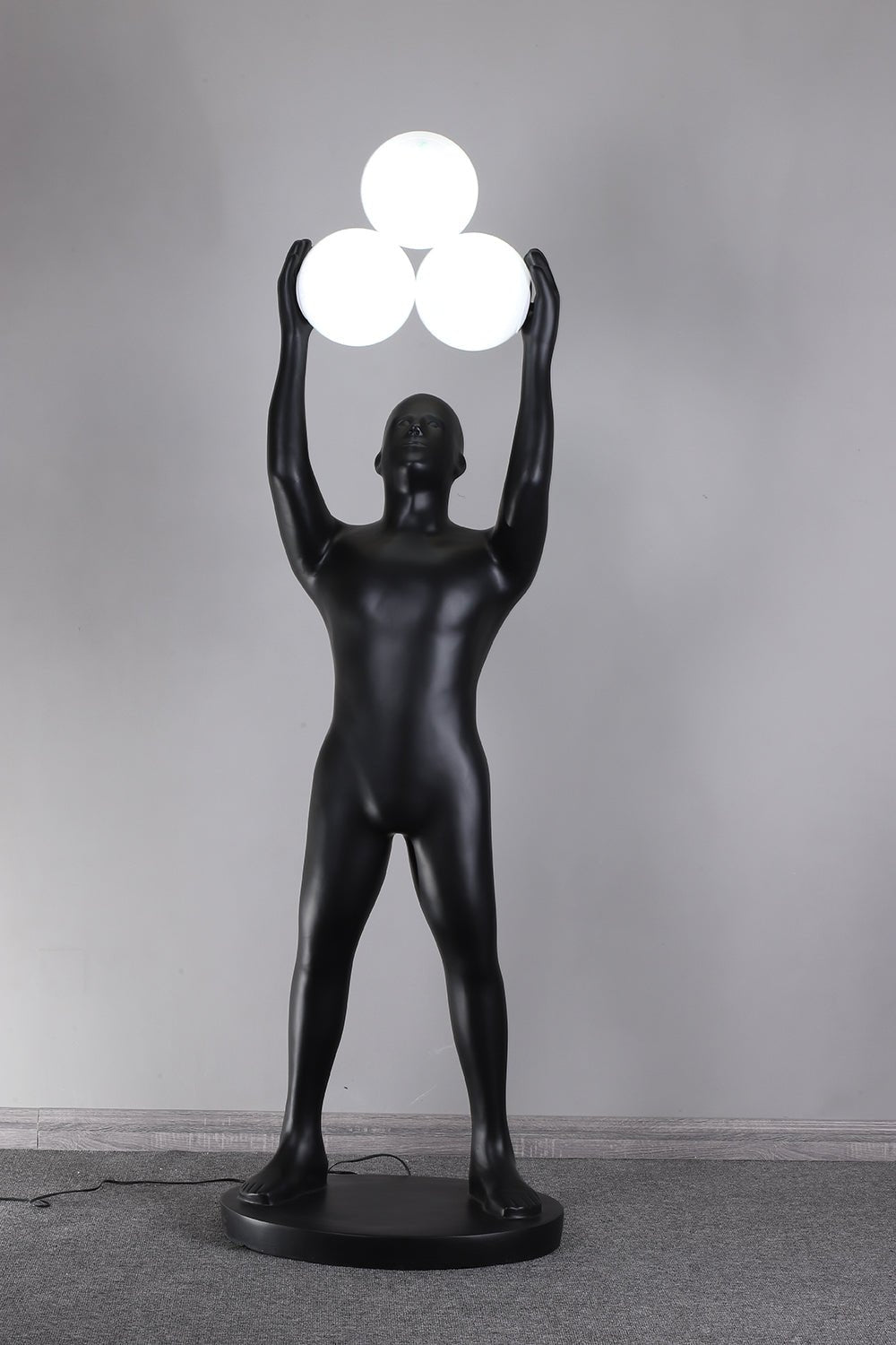 Eurshaia Sculptural Black Floor Lamp - Letslighting