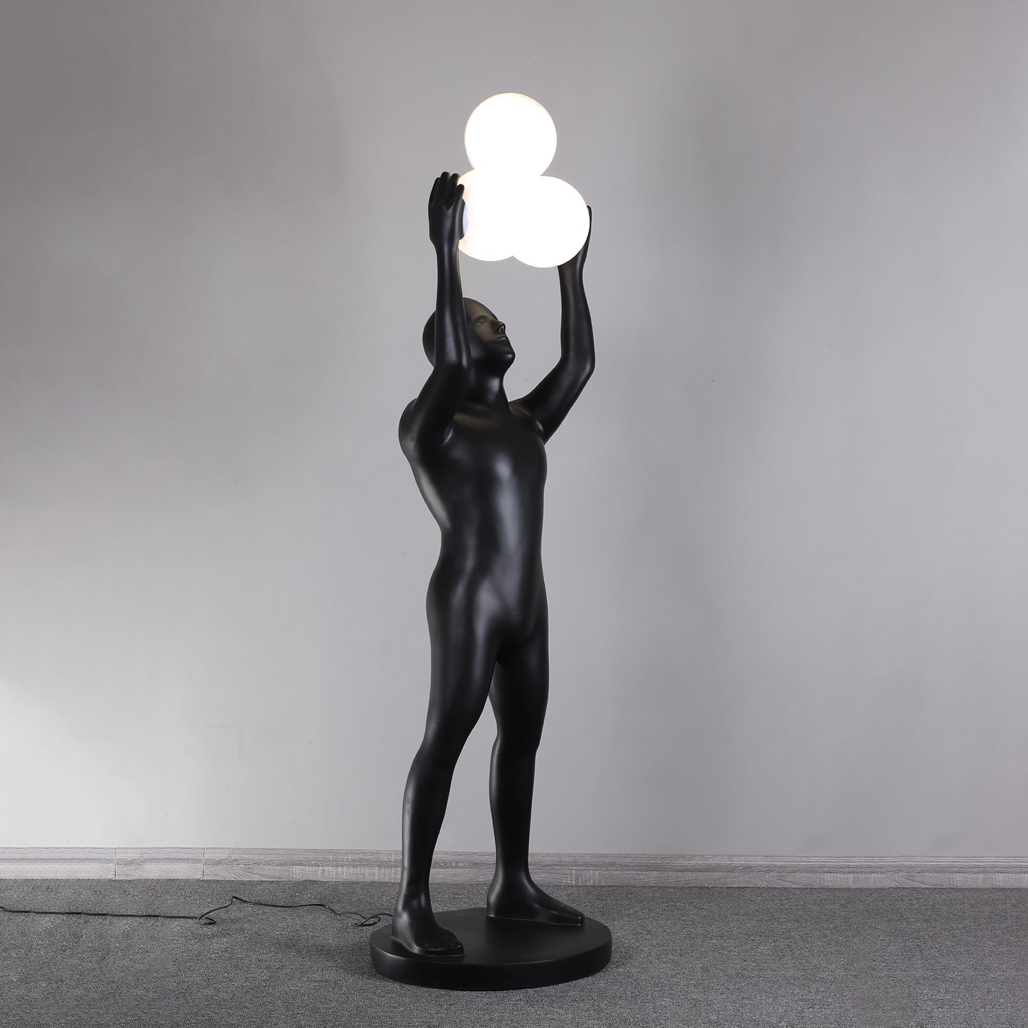 Eurshaia Sculptural Black Floor Lamp - Letslighting