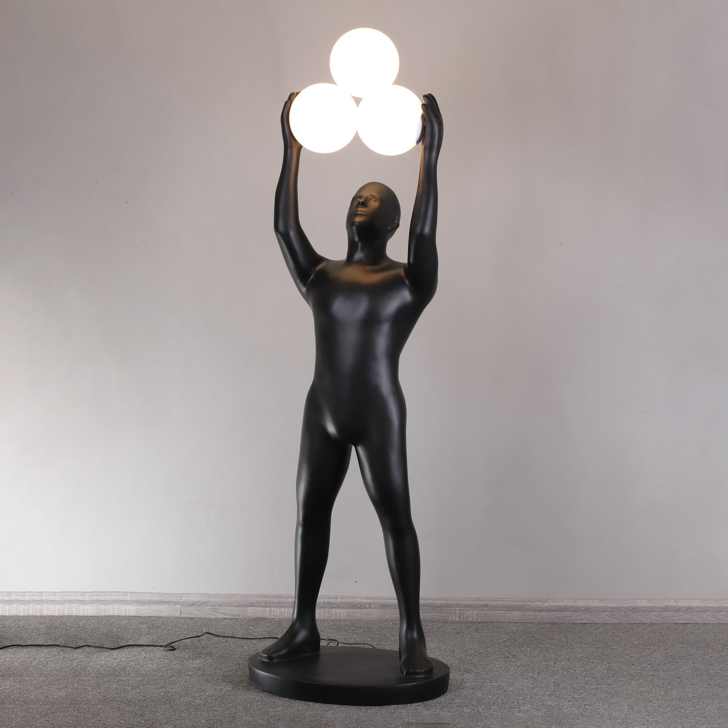 Eurshaia Sculptural Black Floor Lamp - Letslighting