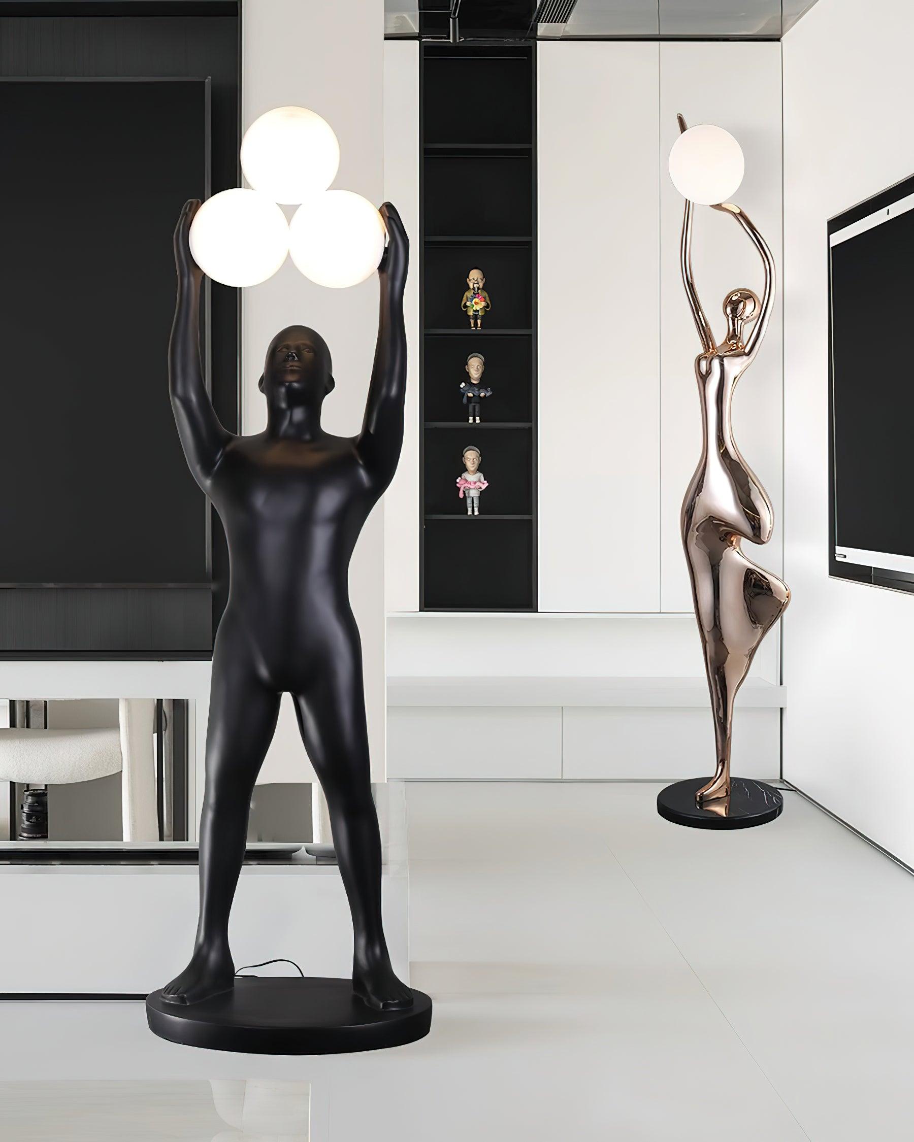 Eurshaia Sculptural Black Floor Lamp - Letslighting