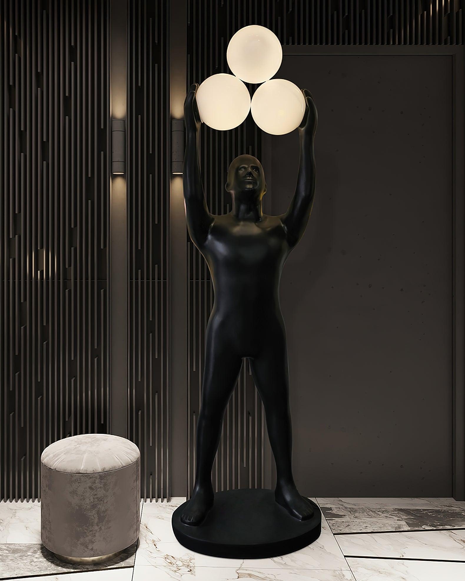 Eurshaia Sculptural Black Floor Lamp - Letslighting