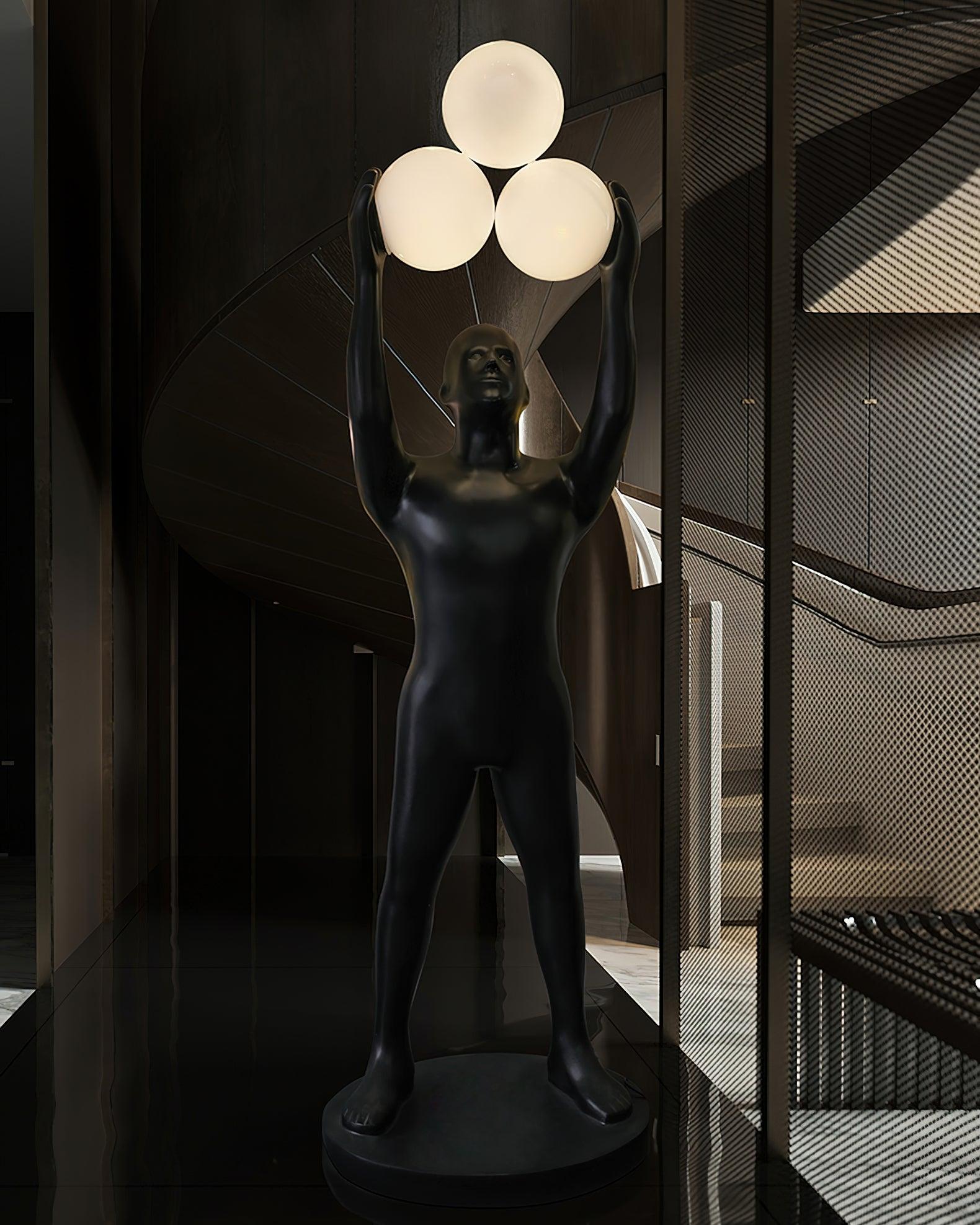 Eurshaia Sculptural Black Floor Lamp - Letslighting