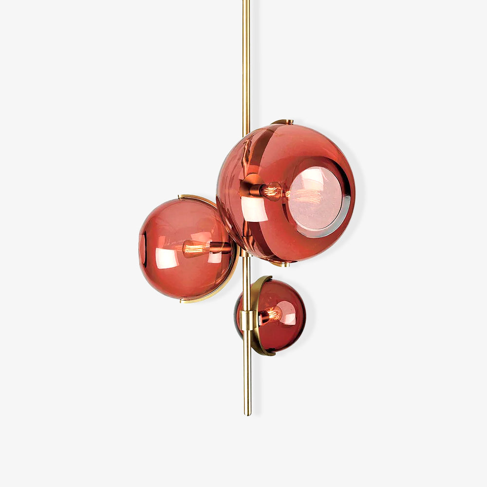 Lustra Chandelier Amber Glass Ball - Letslighting