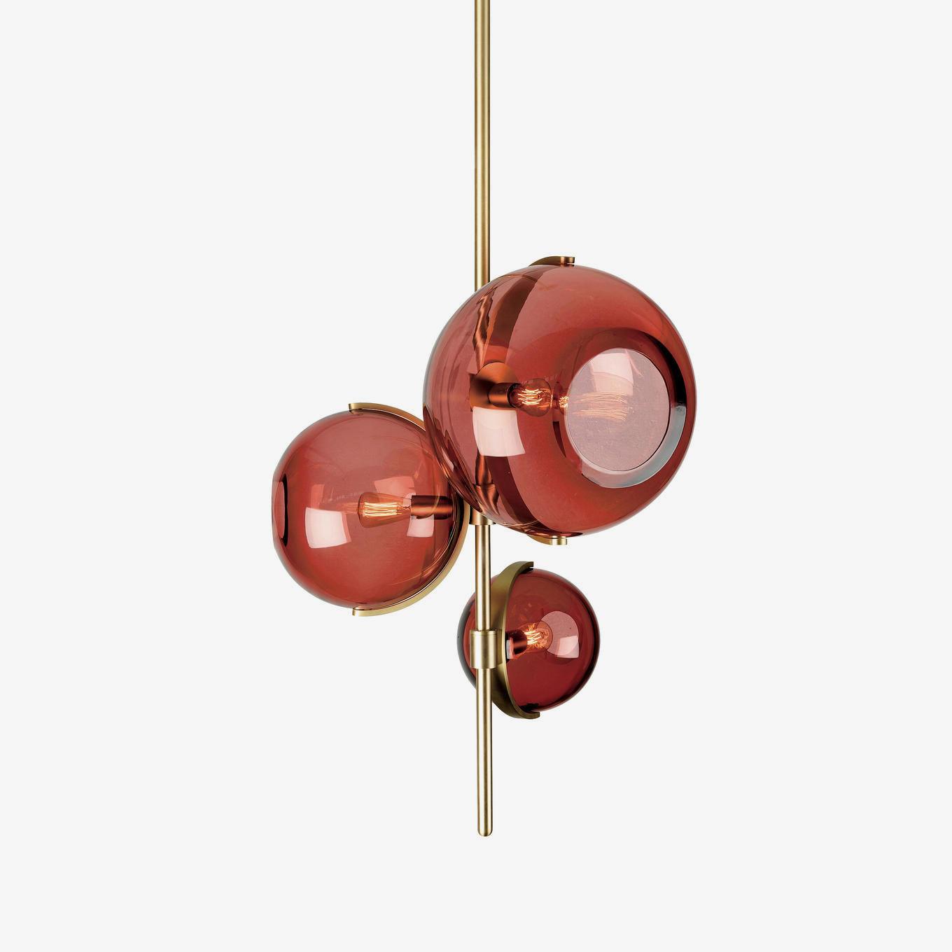 Lustra Chandelier Amber Glass Ball - Letslighting