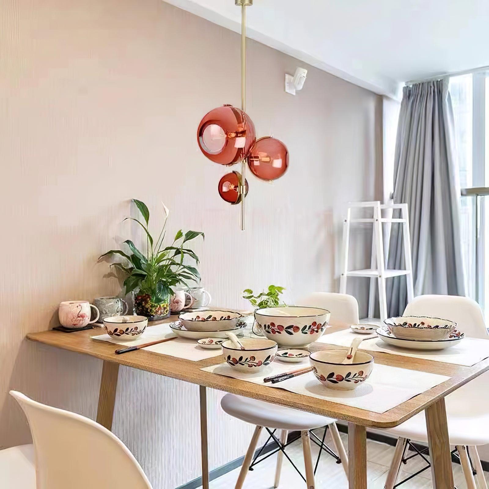 Lustra Chandelier Amber Glass Ball - Letslighting