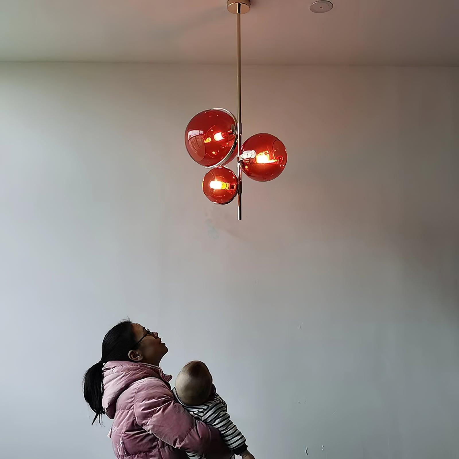 Lustra Chandelier Amber Glass Ball - Letslighting