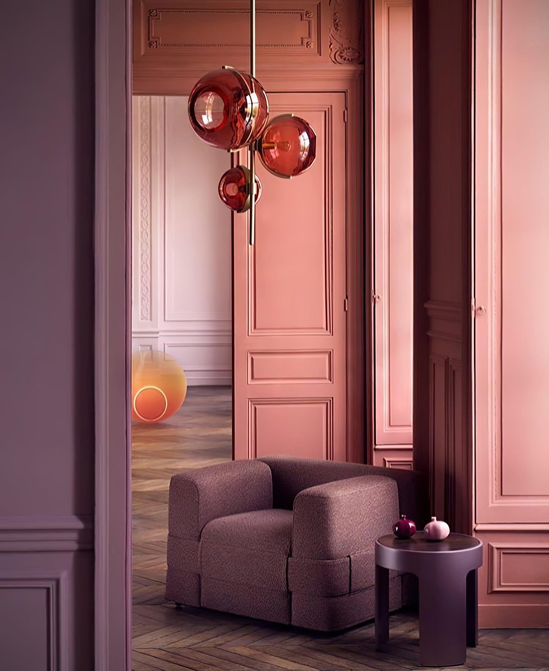 Lustra Chandelier Amber Glass Ball - Letslighting