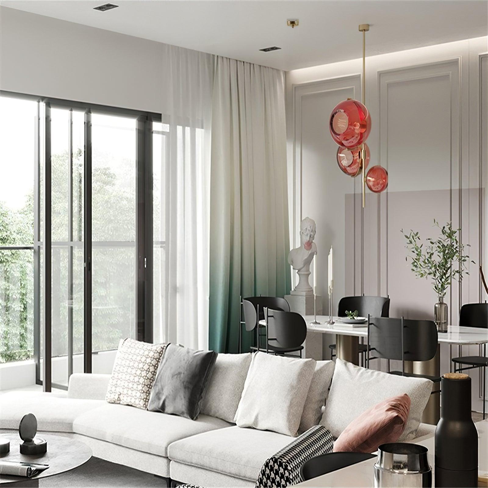 Lustra Chandelier Amber Glass Ball - Letslighting