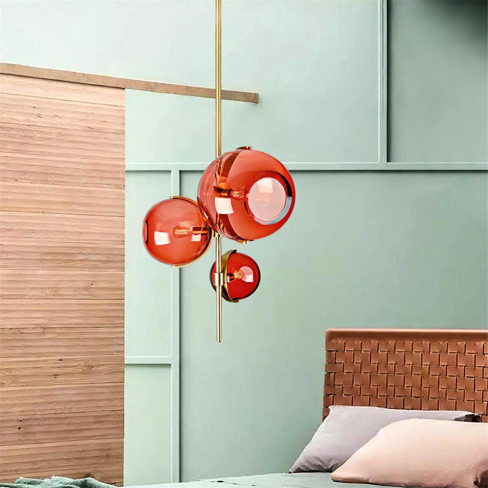 Lustra Chandelier Amber Glass Ball - Letslighting