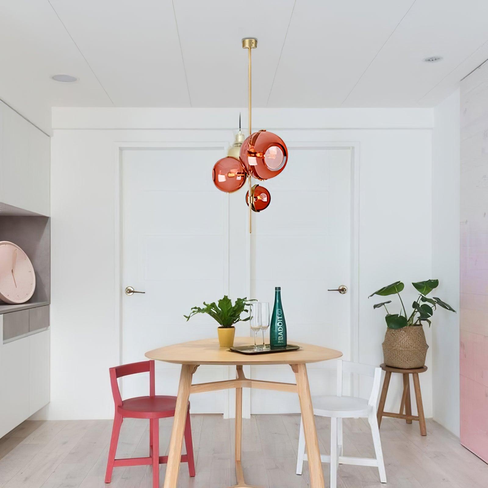 Lustra Chandelier Amber Glass Ball - Letslighting