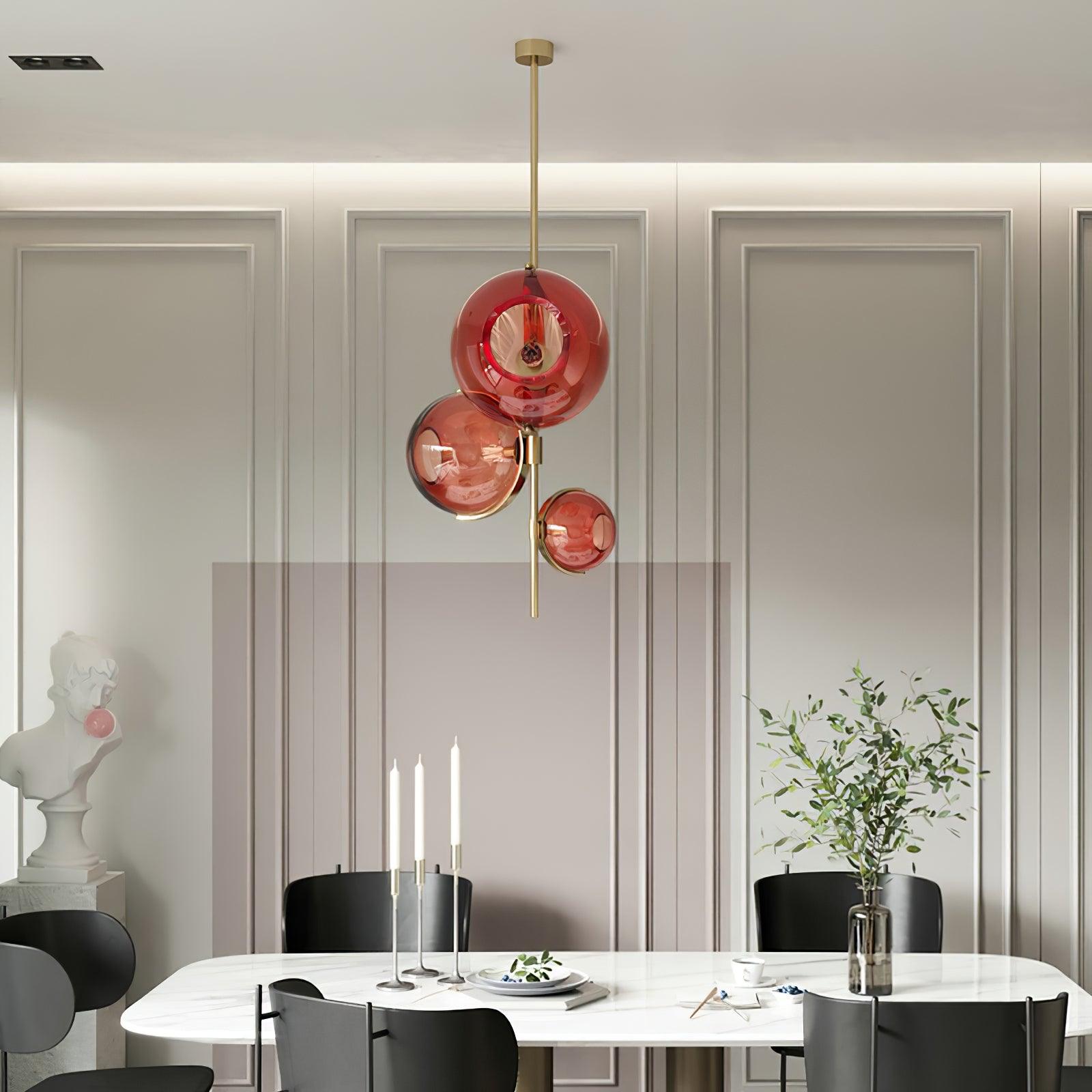 Lustra Chandelier Amber Glass Ball - Letslighting